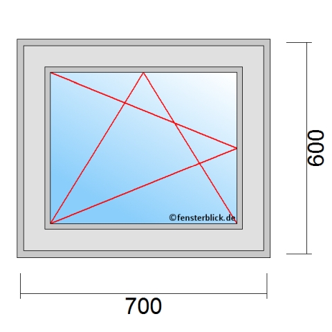 Fenster 700x600mm Dreh-Kipp-Links technische Details