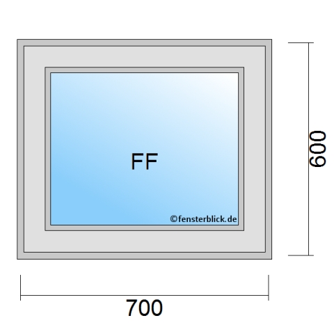 Fenster 700x600mm fester Rahmen technische Details