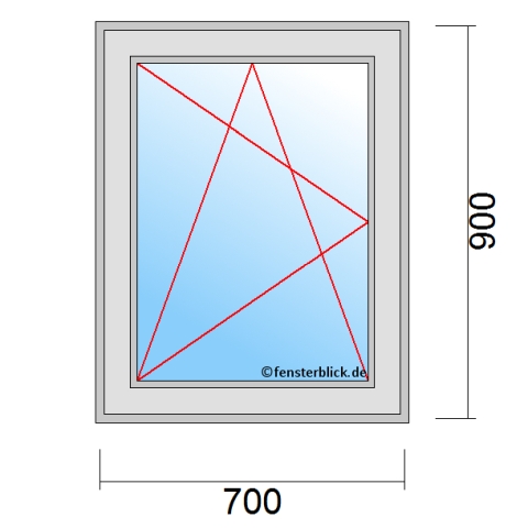 Fenster 700x900mm Dreh-Kipp-Links technische Details