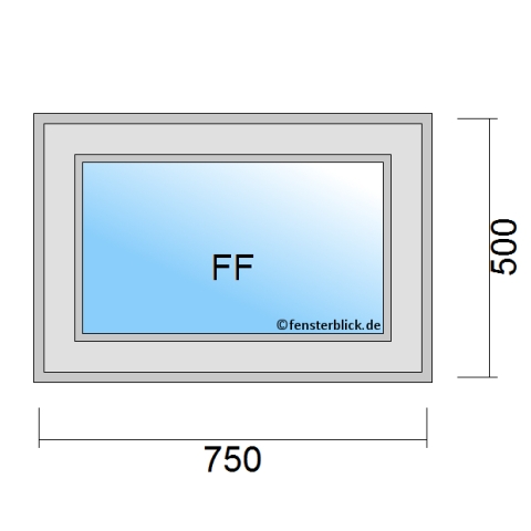 Fenster 750x500mm fester Rahmen technische Details