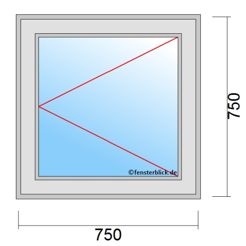 Fenster 750x750mm Dreh-Rechts technische Details