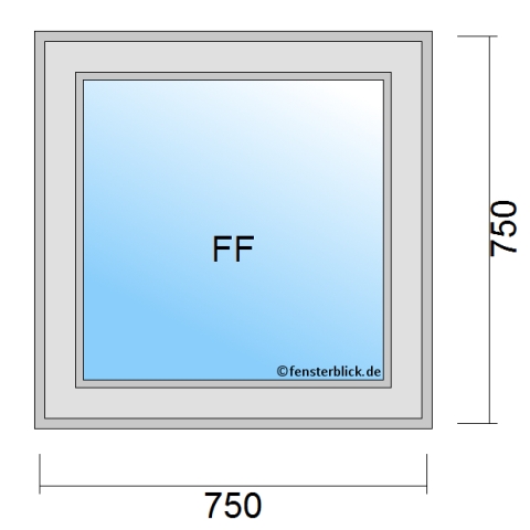 Fenster 750x750mm fester Rahmen technische Details