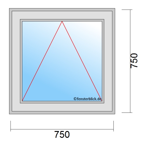 Kippfenster 750x750mm technische Details