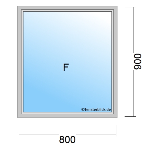 Einflügeliges Fenster 80x90 cm Festverglasung ohne Rahmen technische Details