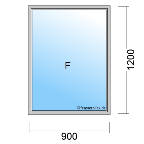 Einflügeliges Fenster 90x120 cm mit Festverglasung im Rahmen