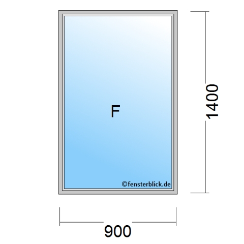 Einflügeliges Fenster 90x140 cm mit Festverglasung im Rahmen
