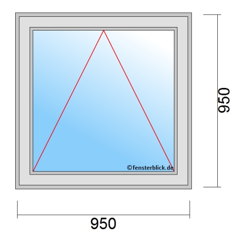 Einflügeliges Fenster 95x95 cm mit Kipp Öffnung