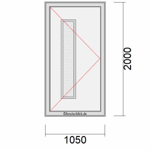 Haustür 1050x2000mm DL schematische Zeichnung