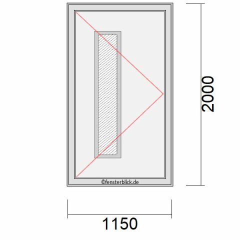 Haustür 1150x2000mm DL schematische Zeichnung