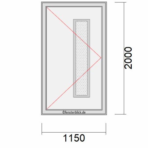 Haustür 1150x2000mm DL schematische Zeichnung