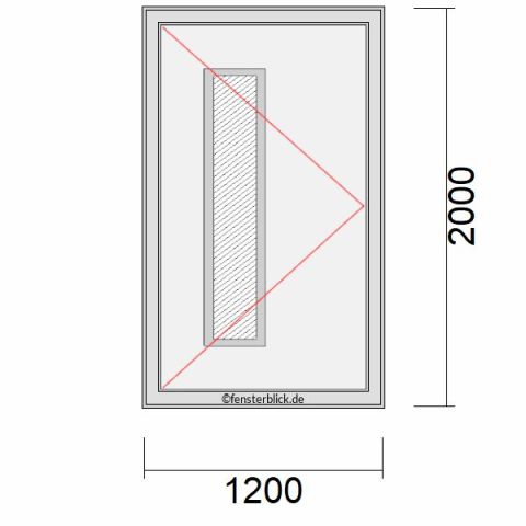 Haustür 1200x2000mm DL schematische Zeichnung