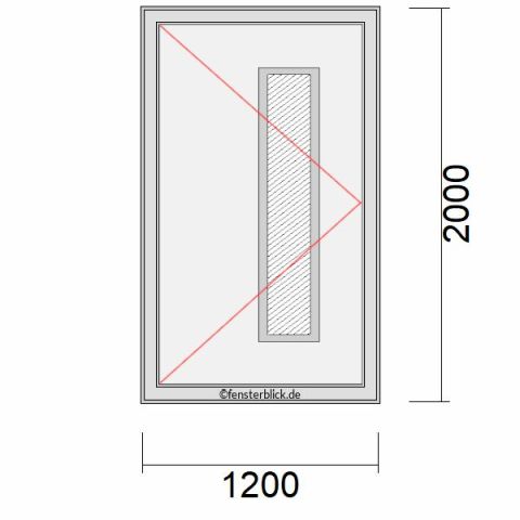 Haustür 1200x2000mm DL schematische Zeichnung