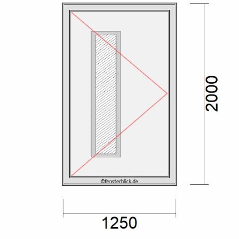 Haustür 1250x2000mm DL schematische Zeichnung