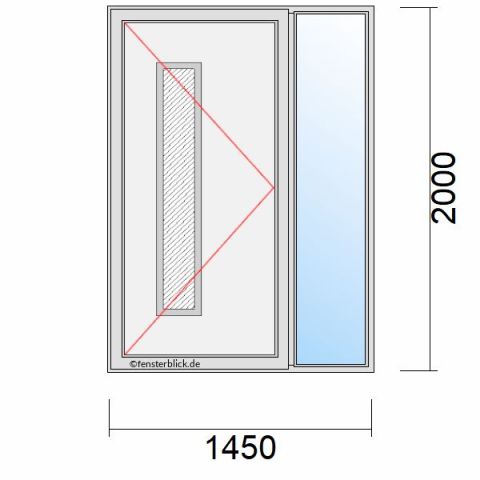 Haustür 1450x2000mm Dreh-Links mit Seitenteil Links