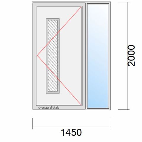 Haustür 1450x2000mm Dreh-Rechts mit Seitenteil Links