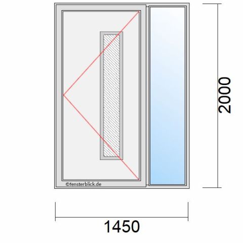 Haustür 1450x2000mm Dreh-Rechts mit Seitenteil Rechts