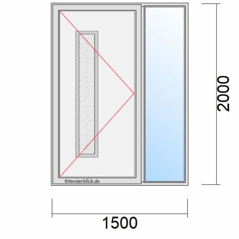 Haustür 1500x2000mm Dreh-Links mit Seitenteil Links