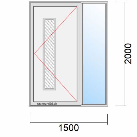 Haustür 1500x2000mm Dreh-Rechts mit Seitenteil Links