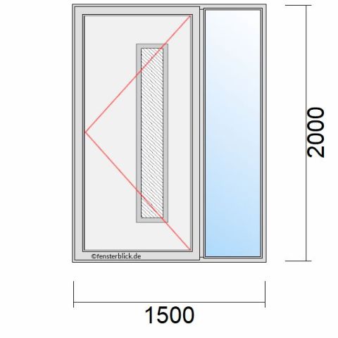 Haustür 1500x2000mm Dreh-Rechts mit Seitenteil Rechts