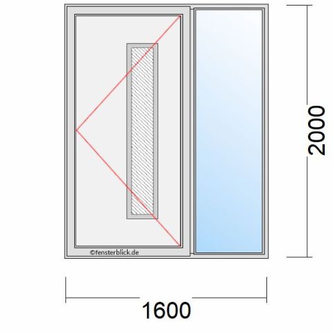 Haustür 1600x2000mm Dreh-Rechts mit Seitenteil Rechts