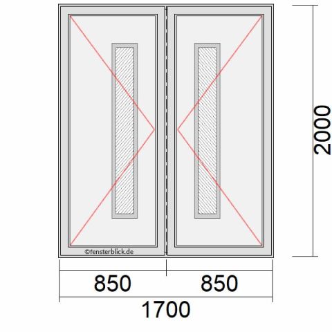 2-flg. Haustür 170x200cm mit Stulp