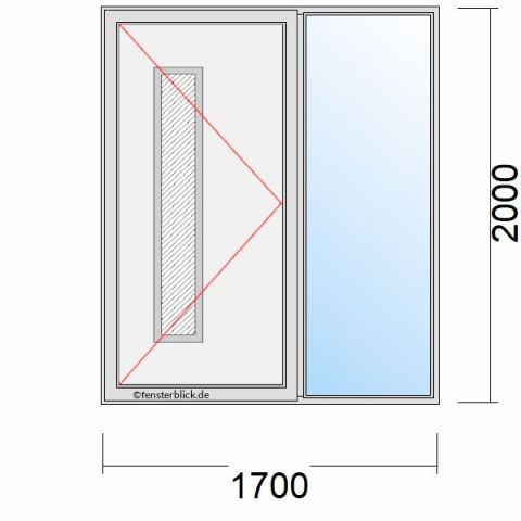 Haustür 1700x2000mm Dreh-Links mit Seitenteil Links