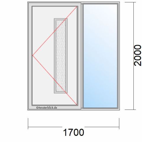 Haustür 1700x2000mm Dreh-Rechts mit Seitenteil Rechts