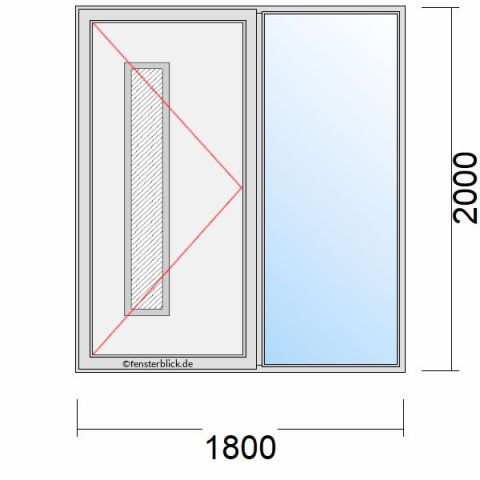 Haustür 1800x2000mm Dreh-Links mit Seitenteil Links