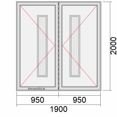 2-flg. Haustür 190x200cm mit Stulp