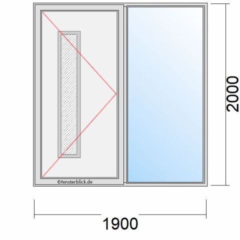 Haustür 1900x2000mm Dreh-Links mit Seitenteil Links