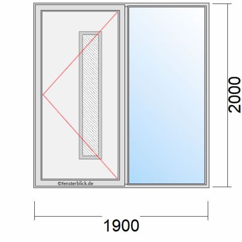 Haustür 1900x2000mm Dreh-Rechts mit Seitenteil Rechts