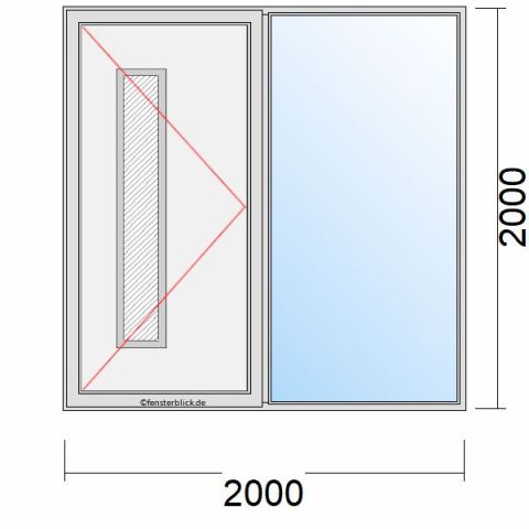 Haustür 2000x2000mm Dreh-Links mit Seitenteil Links