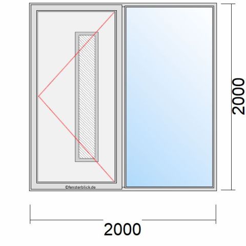 Haustür 2000x2000mm Dreh-Rechts mit Seitenteil Rechts