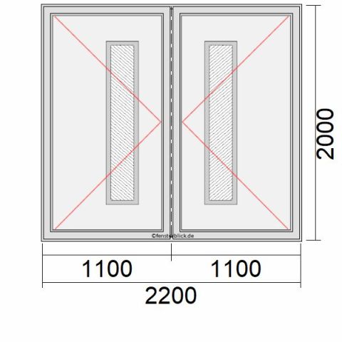 2-flg. Haustür 220x200cm mit Stulp