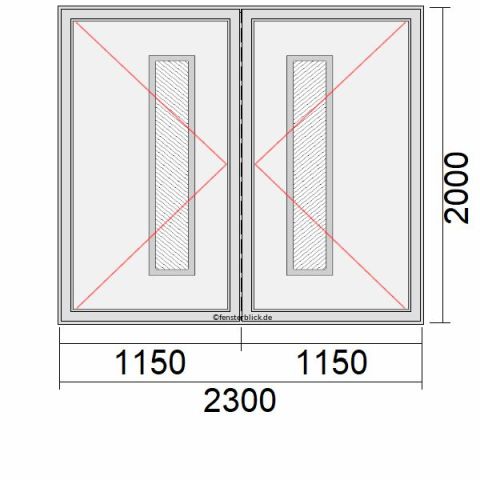 2-flg. Haustür 230x200cm mit Stulp