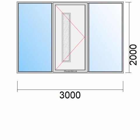 Haustür 3000x2000mm Dreh-Rechts Seitenteil beidseitig