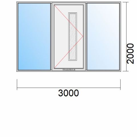 Haustür 3000x2000mm Dreh-Links Seitenteil beidseitig