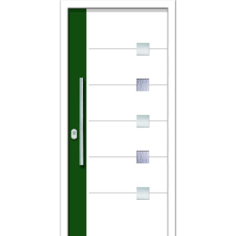 Haustür DVF-708D in weiß mit grün