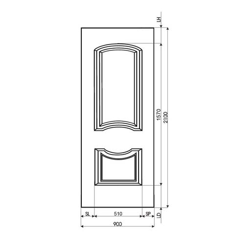 Technische Zeichnung Haustür DV-103