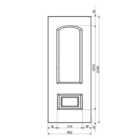 Technische Zeichnung Haustür DV-107