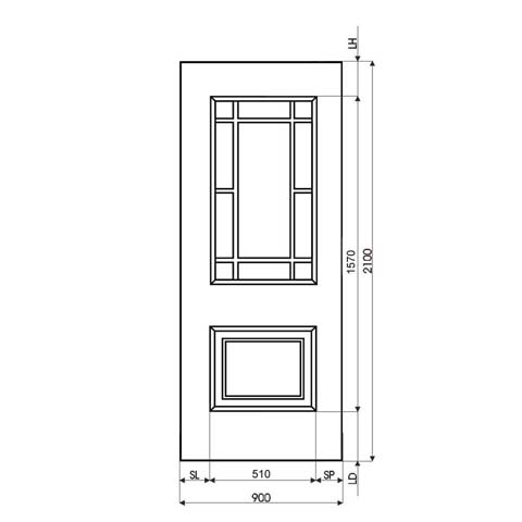 Technische Zeichnung Haustür DV-112