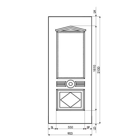 Technische Zeichnung Haustür DV-115