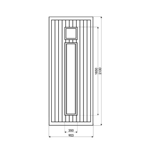 Technische Zeichnung Haustür DV158