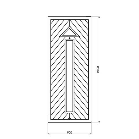 Technische Zeichnung Haustür DV159