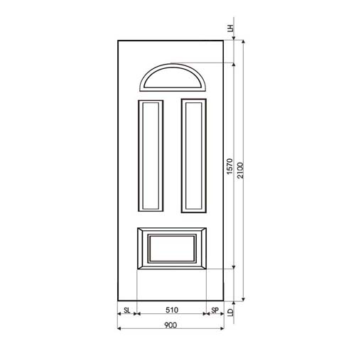 Technische Zeichnung Haustür DV-194