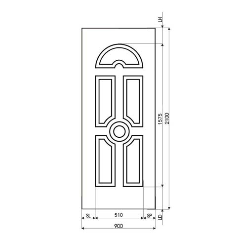 Technische Zeichnung Haustür DV-28