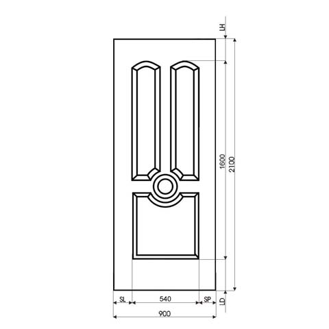 Technische Zeichnung Haustür DV-58