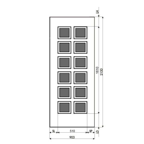 Technische Zeichnung Haustür DV-13