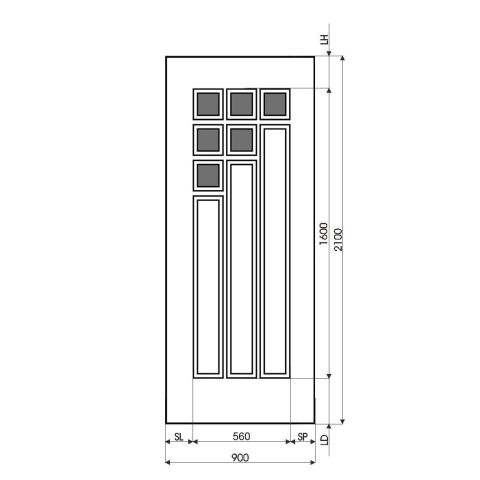 Technische Zeichnung Haustür DV-133