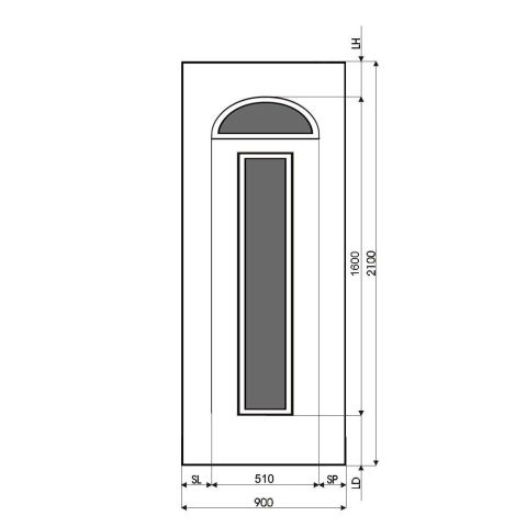 Technische Zeichnung Haustür DV-192